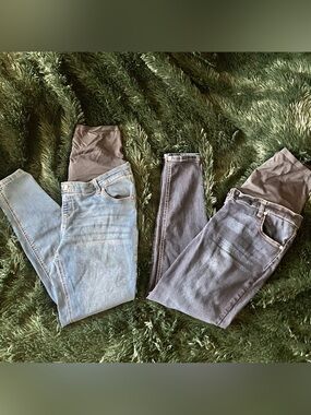 2 pairs Time and Tru maternity jeans